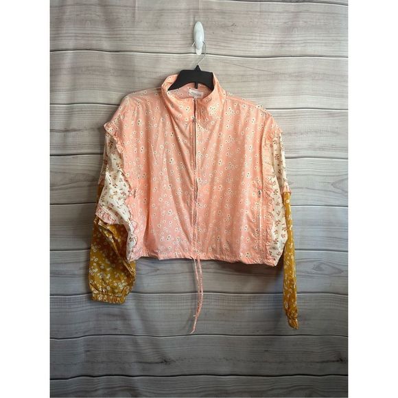 Bandier x Sincerely Jules The Wilder Floral Multi-Color Nylon Running Jacket 1X - Picture 5 of 11